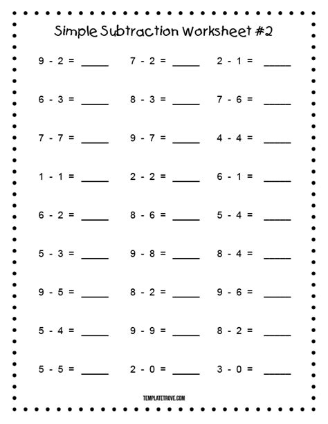 Printable Simple Subtraction Worksheet 2 For Kindergarten And Subtraction Worksheets For Kindergarten Printable - Subtraction Worksheets For Kindergarten Printable