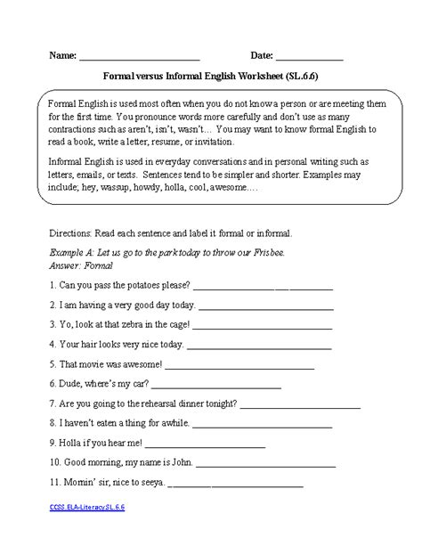 Printable Sixth Grade Grade 6 English Language Arts Sixth Grade Language Arts Worksheets - Sixth Grade Language Arts Worksheets