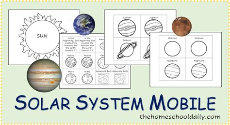 Printable Solar System Mobile The Homeschool Daily Making A Solar System Mobile - Making A Solar System Mobile