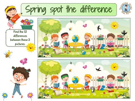 Printable Spot The Difference   Spring Spot The Difference Printable Active Little Kids - Printable Spot The Difference