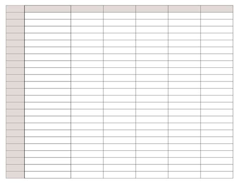 Printable Spreadsheet