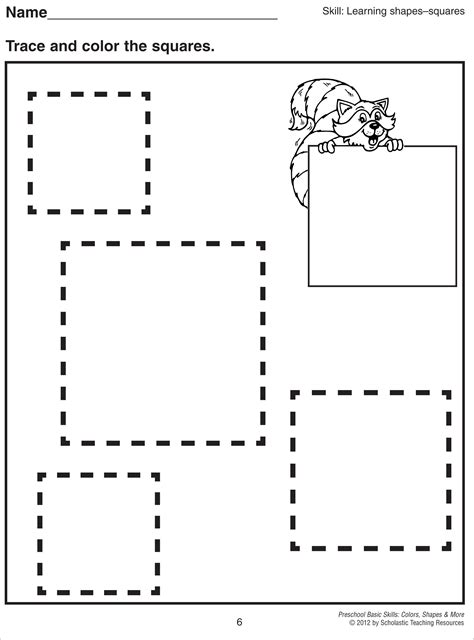 Printable Square Worksheets Education Com  Preschool Worksheet Squares - [preschool Worksheet Squares