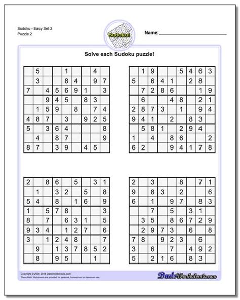 Printable Sudoku Puzzles Dadsworksheets Com Sudoku Math Worksheets - Sudoku Math Worksheets
