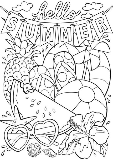 Printable Summer Coloring Pages 30 Designs Easy Peasy Summer Color Sheets For Preschool - Summer Color Sheets For Preschool