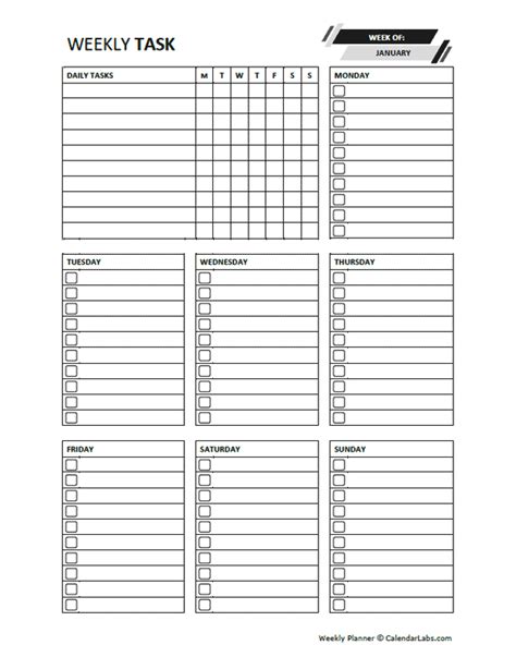 Printable Task Planner