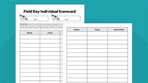Printable Track And Field Event Score Sheets