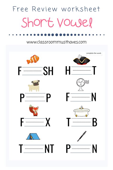 Printable Vowel Worksheets Education Com I Vowel Words With Pictures - I Vowel Words With Pictures