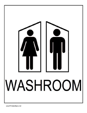 Printable Washroom Sign