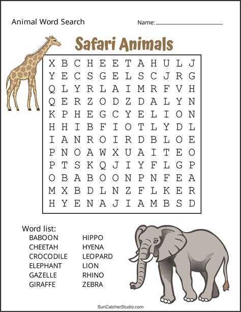 Printable Word Search Animals Printable Animal Word Search - Printable Animal Word Search