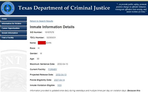 prisoner information texas