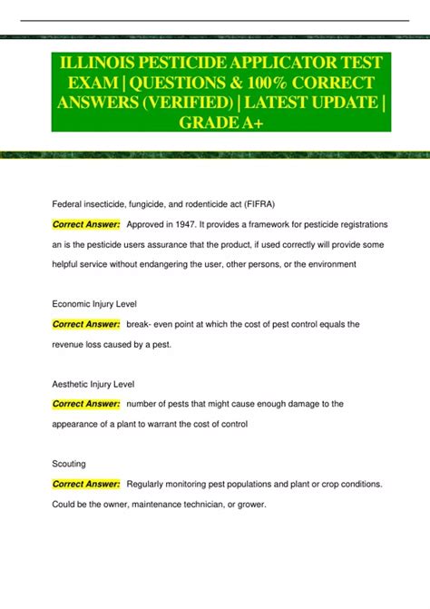 Download Private Pesticide Applicator Test Answer Sheet 