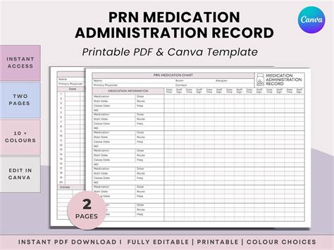 Prn Medication Chart Template