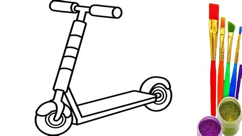 Pro Scooter Coloring Pages   How To Paint A Bike Bicycle Scooter Motorcycle - Pro Scooter Coloring Pages