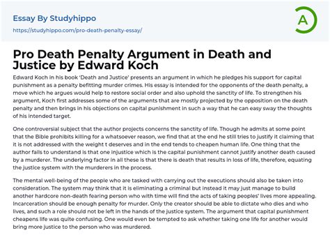 Read Online Pro Death Penalty Essay Papers 