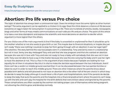 Download Pro Life Abortion Paper 