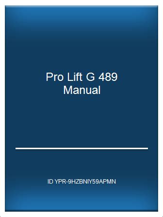 Download Pro Lift G 489 Manual 