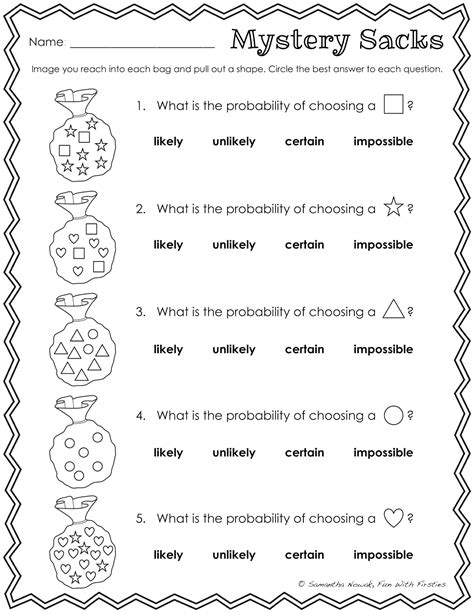 Probability 4th Grade Worksheets   Pdf Probability Candy Jar K5 Learning - Probability 4th Grade Worksheets
