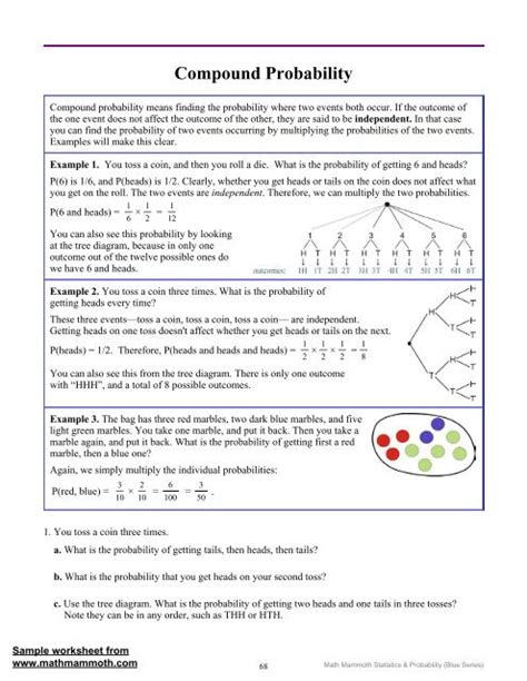 Probability Of Compound Events Worksheets Brighterly Com Probability Worksheet Compound 11th Grade - Probability Worksheet Compound 11th Grade