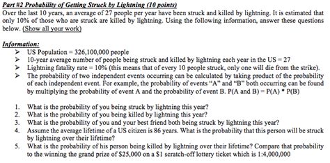 Probability Of Getting Struck By Lightning