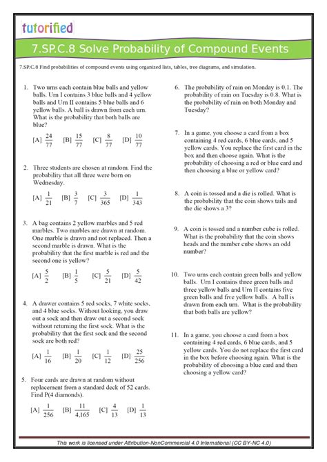 Probability Of Numbers Worksheet   7th Grade Probability Worksheets Worksheets Free - Probability Of Numbers Worksheet