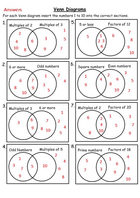 Probability With Venn Diagrams Worksheets With Answers Using Venn Diagrams Worksheet - Using Venn Diagrams Worksheet