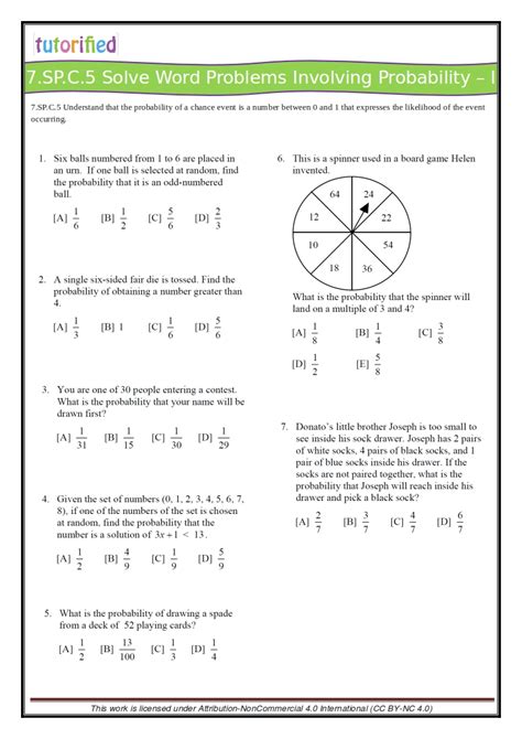 Probability Word Problems Worksheet For 8th Grade Lesson Probability Worksheets 8th Grade - Probability Worksheets 8th Grade