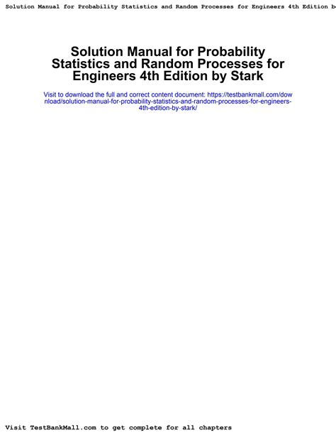 Read Online Probability And Random Processes Stark Solution Manual 