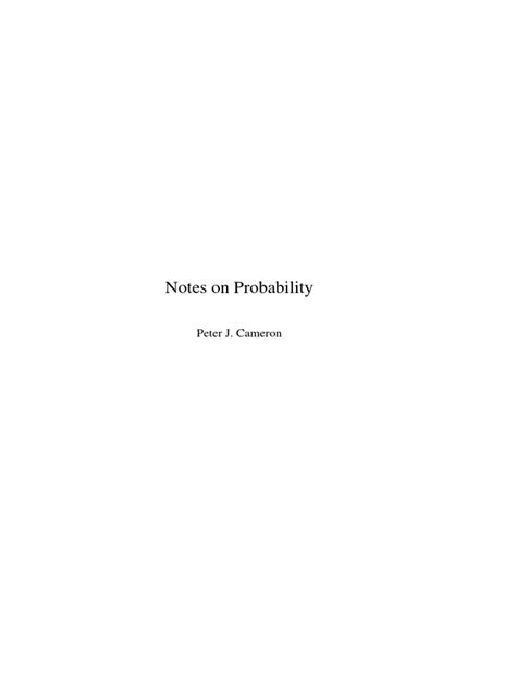 Download Probability Statistics Notes Peter Cameron Qmul Maths 