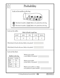 Probablily Worksheet 2nd Grade   Second Grade Data Worksheets Probability And Statistics - Probablily Worksheet 2nd Grade