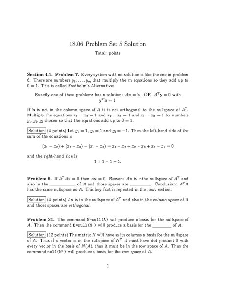 Problem Solutions Linear Algebra Gilbert Strang
