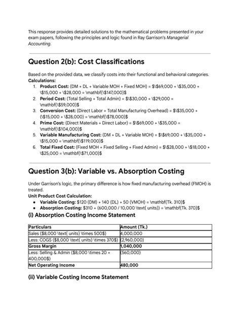 Problem Solutions Managerial Accounting Ninth Edition Garrison
