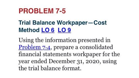 Read Problem 7 Workpaper Cost Method Comprehensive 