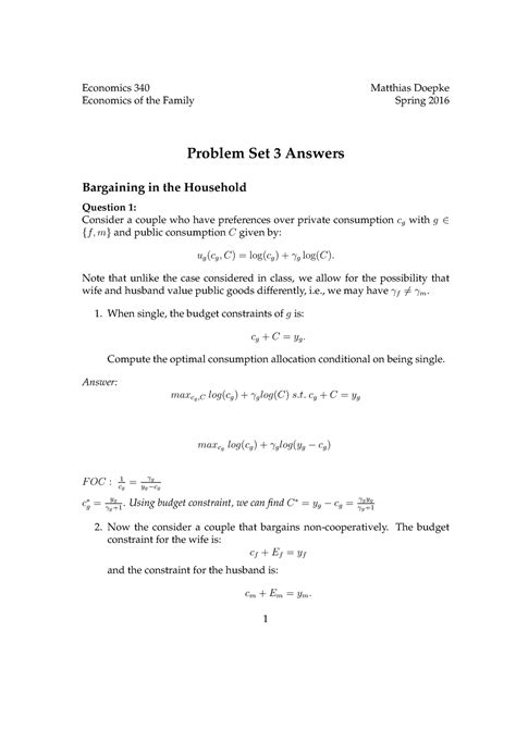 Read Online Problem Set 3 Answers 