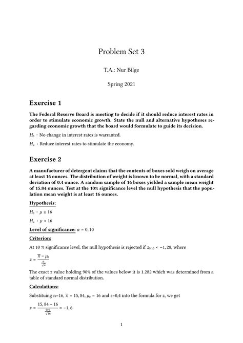 Read Online Problem Set 3 Answers 