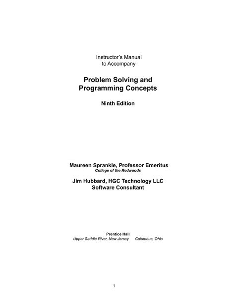 Download Problem Solving And Programming Concepts Solution Manual 