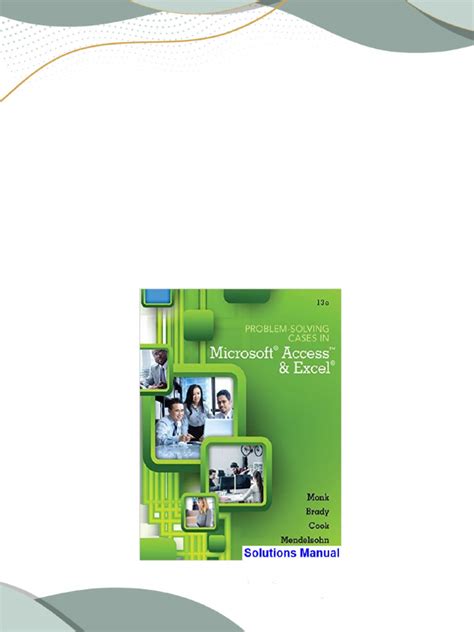 Download Problem Solving Cases Microsoft Access Excel Solutions 