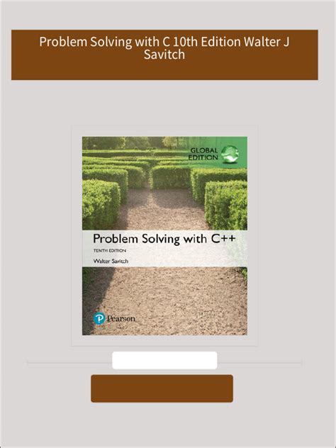 Full Download Problem Solving With C 10Th Edition 