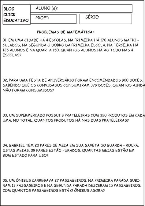 Problemas 4 Ano