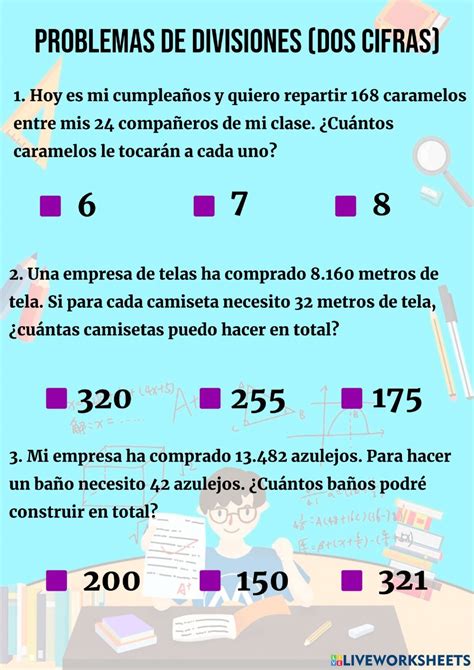 Problemas De Division De 2 Cifras