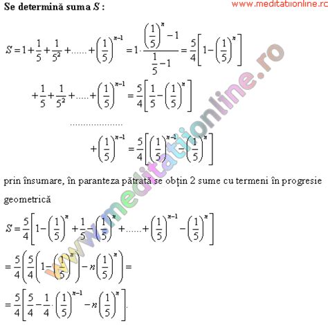 Probleme Rezolvate La Matematica Progresia Aritmetica