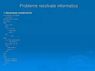 Probleme Rezolvate Subprograme Informatica