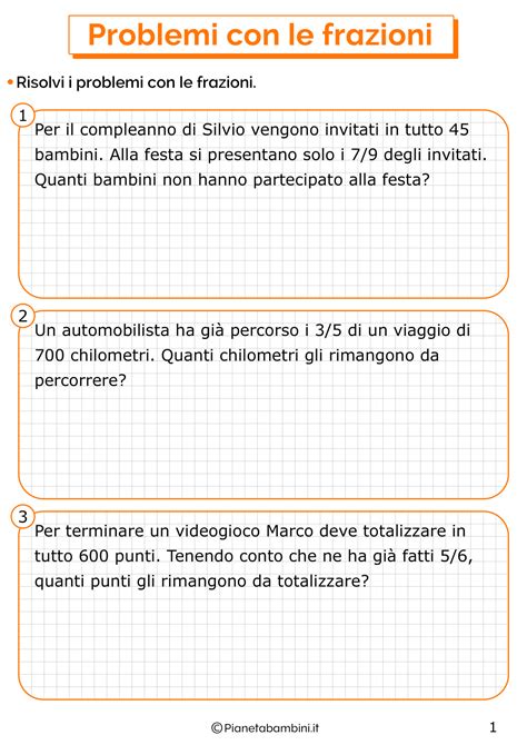 Problemi Con Le Frazioni