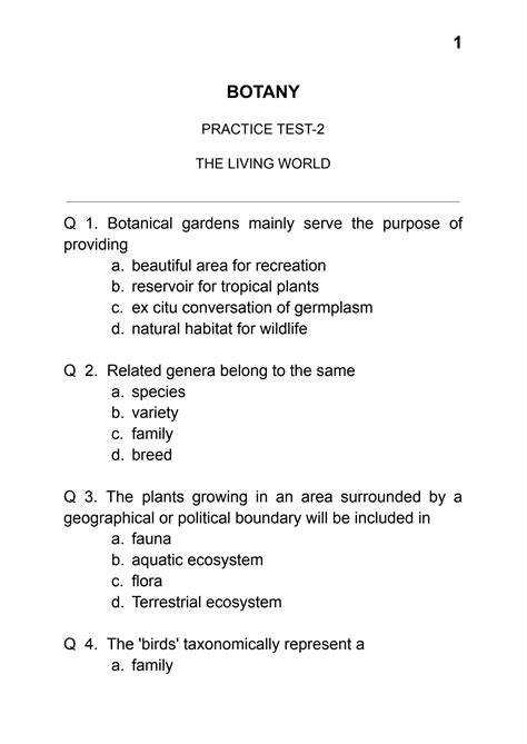 Problems And Solutions In Botany