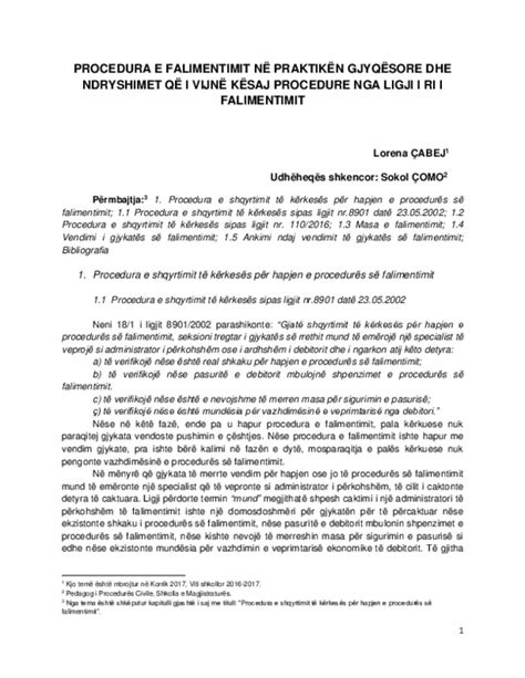 procedura e falimentimit