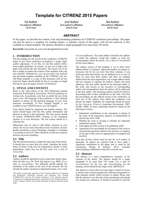 proceedings template word