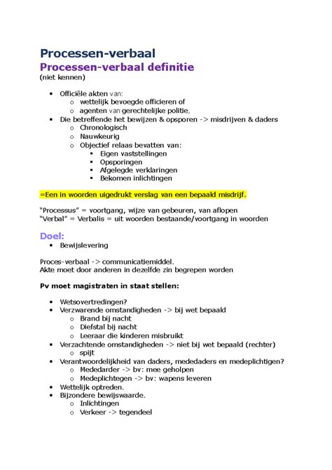 proces verbaal definitie