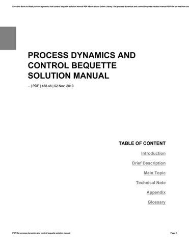 Full Download Process Dynamics And Control Bequette Solution Manual 