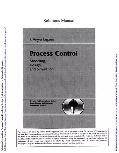 Full Download Process Dynamics Control Bequette Solution Manual 
