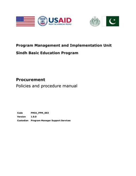 Procurement Manual For Ngos