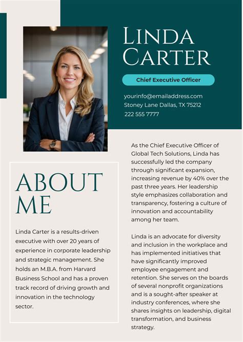 professional bio examples for executives